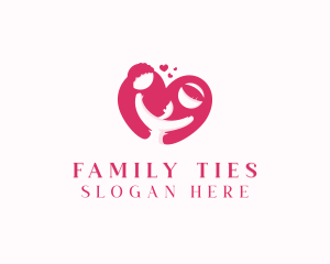 Parenting Family Heart logo design