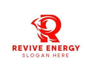 Flame Energy Letter R logo design