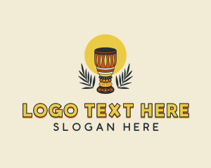 Drums - Djembe Percussion Drums logo design
