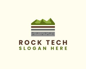 Rock Mountain Landscape logo design