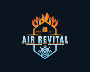 Warm Cooling Air Conditioning  logo design