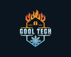 Warm Cooling Air Conditioning  logo design