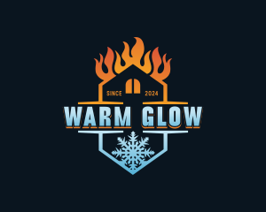 Warm Cooling Air Conditioning  logo design