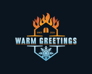 Warm Cooling Air Conditioning  logo design