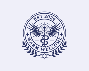 Medical Hospital Caduceus  logo design