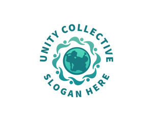 People Globe Unity logo design