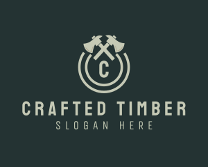 Axe Lumberjack Woodwork Handyman logo design