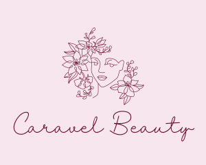 Flower Beauty Woman logo design