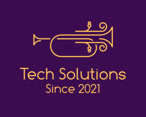 Golden Minimalist Trumpet logo