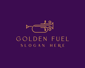 Golden Jazz Trumpet logo design