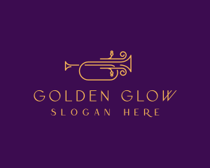 Golden Jazz Trumpet logo design