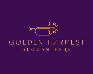 Golden Jazz Trumpet logo design