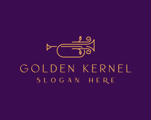 Golden Jazz Trumpet logo design