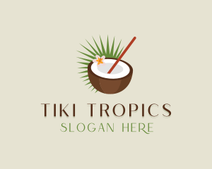 Tropical Coconut Drink logo design