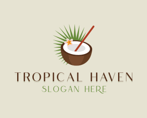 Tropical Coconut Drink logo design