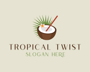 Tropical Coconut Drink logo design