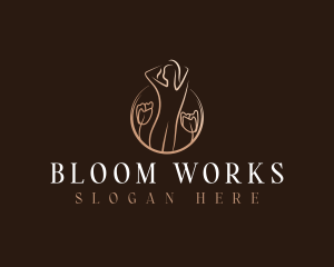 Flower Woman Body logo design