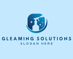 Spray Cleaner Housekeeping logo design