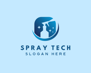 Spray Cleaner Housekeeping logo design