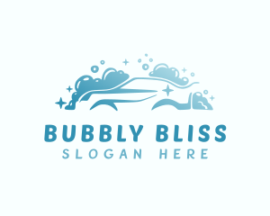 Blue Bubbly Car Wash logo design