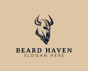 Viking Beard Barbarian logo design