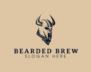 Viking Beard Barbarian logo design