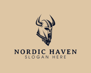 Viking Beard Barbarian logo design