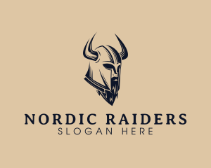 Viking Beard Barbarian logo design