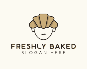 Croissant Bread Hair  logo design