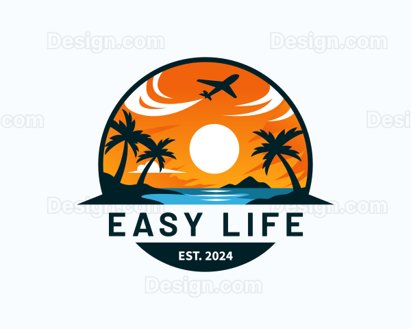 Tropical Beach Vacation Logo