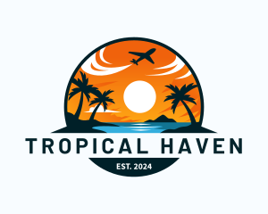 Tropical Beach Vacation logo design