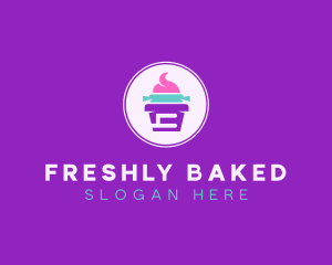 Multicolor Cupcake Bakery logo design