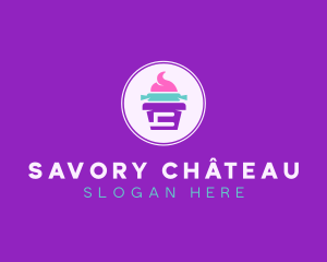 Multicolor Cupcake Bakery logo design