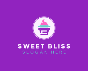 Multicolor Cupcake Bakery logo design