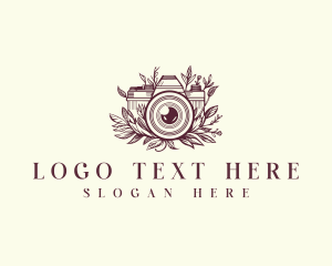 Camera Photography Floral logo design