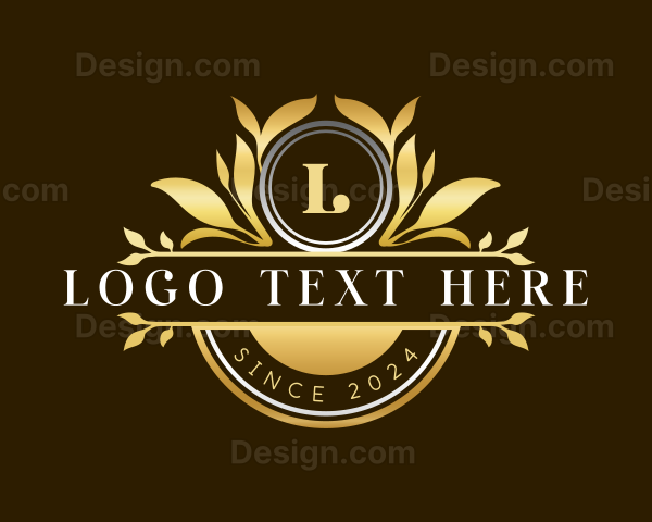 Premium Leaf Ornament Wreath Logo