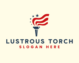 USA Torch Flag logo design