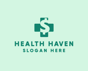 Dollar Sign Health Cross  logo design