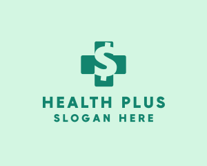 Dollar Sign Health Cross  logo design