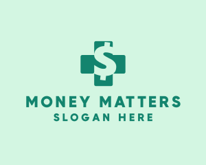 Dollar Sign Health Cross  logo design