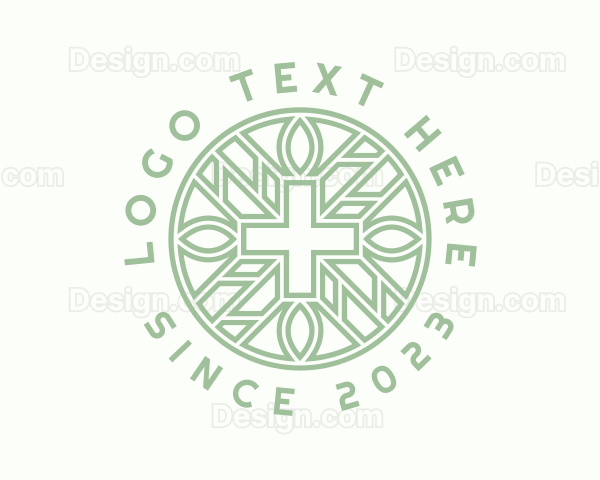 Green Religious Cross Logo