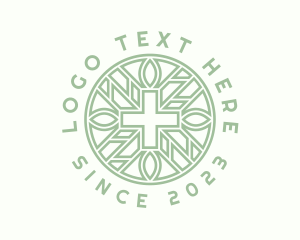 Green Religious Cross logo