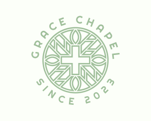 Green Religious Cross logo design