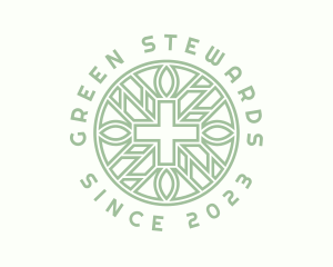 Green Religious Cross logo design