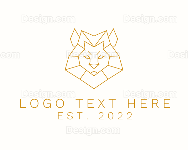 Gold Minimalist Lion Logo