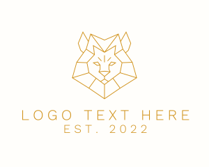 Gold Minimalist Lion logo