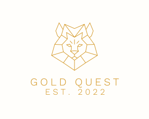 Gold Minimalist Lion logo design