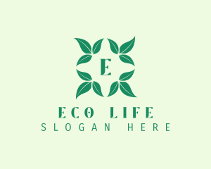 Green Organic Leaves Letter logo design