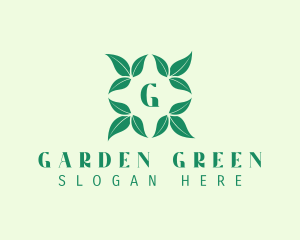 Green Organic Leaves Letter logo design