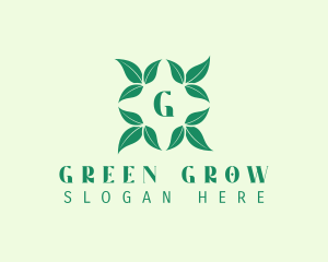 Green Organic Leaves Letter logo design